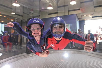 Child flying in wind tunnel 1